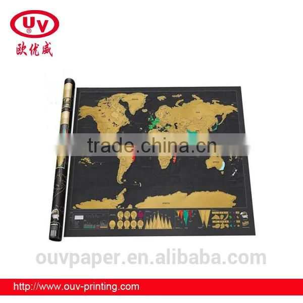 Stationery Store Maps Deluxe Black Scratch off Map World Map photo-4