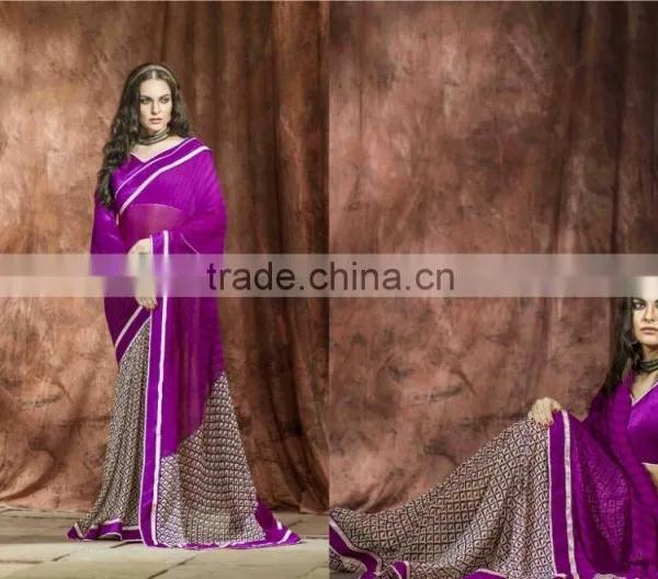 Bordered Embroidery Worked Elegance Designer Sarees