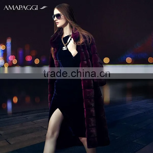 Hot Sale Fashion Long Mink Fur Winter Coat for Overcoat photo-3