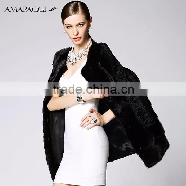 Cheap Price Black Mink Fur Coat With Kara photo-3