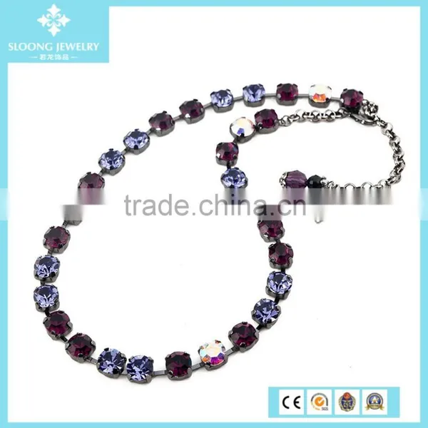 Amethyst Design Chain Silver Necklace