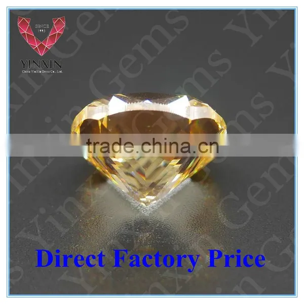 Golden Yellow Cushion Cut CZ /Man-made 10x10mm CZ for Fashion Jewelry photo-2