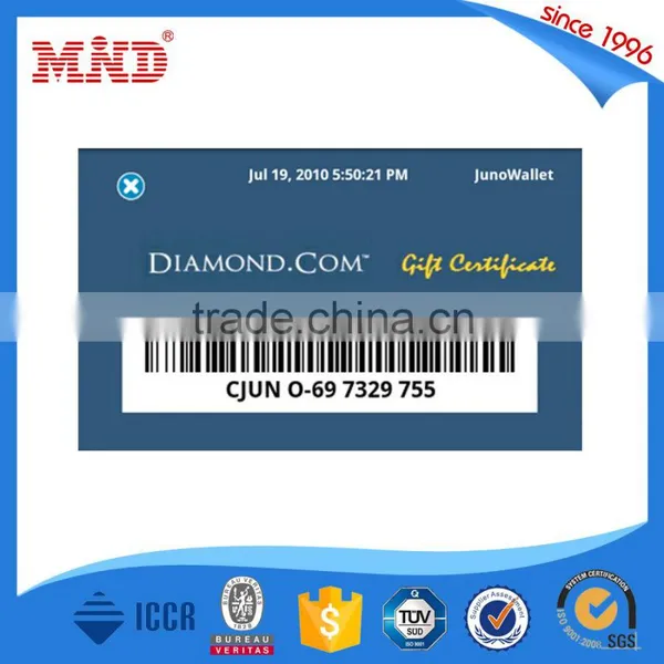 MDP359 Laminated PVC Card With Card Number and Barcode QR Code photo-2
