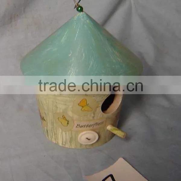 Miniature Wood Crafts Housesbird Feeder , Cheap Wooden Bird House and Feeders, Wholesale Pine Wood Bird House With Hanging photo-4