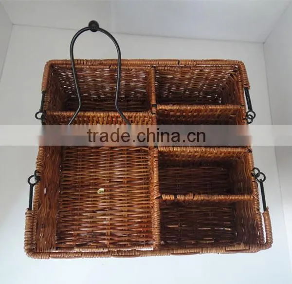 High Quality 3-tier Outdoor Caddy Organizer Plate Condiment Holder Portable Picnic Basket photo-3