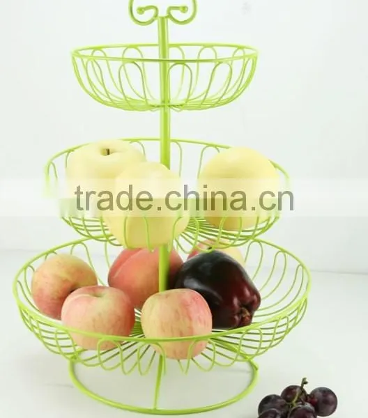 Foldable Iron /stainless Steel/powder Coated 3 -tiers Cupcake Stand-wirefruit Basket photo-2