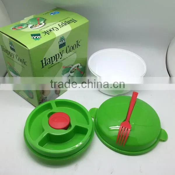 Plastic Salad Bowl Set With Lid/ BFA Free Salad Bowl Set With Lid photo-3