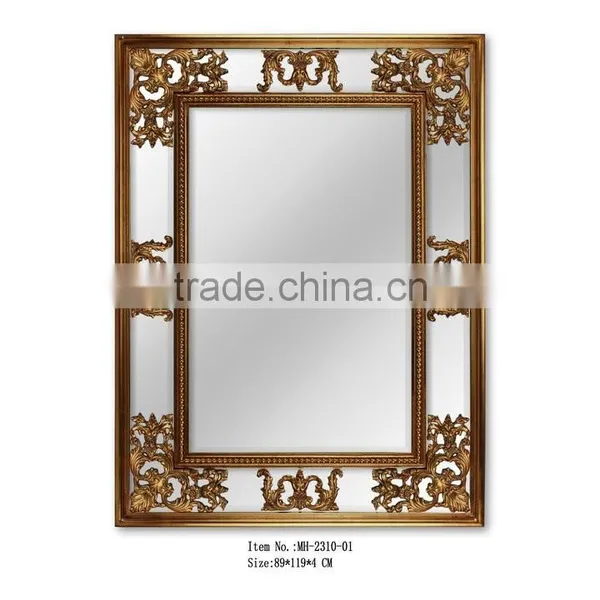 Fancy Gold Leaf Polyresin Wall Mirror on Sale photo-3