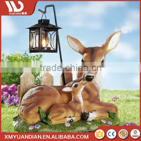 New Inventions In China Art Work Deer Resin Craft Outdoor Led Lighting Solar Light 2017 photo-2