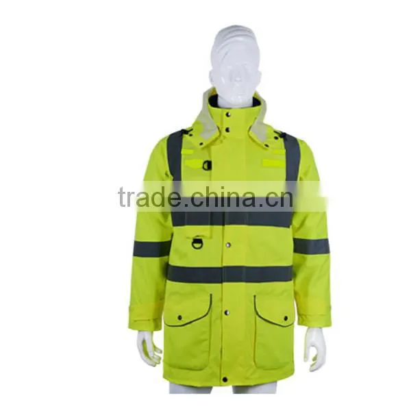 Polyester Fabric With PVC Coating High Visibility Reflective Rain Coat photo-5