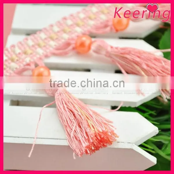 Hot Fashion Pink Beads Tassel Trim WTP-1290 photo-2