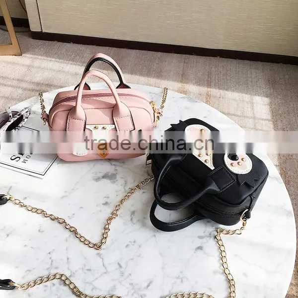 Black Cute Animal Handbag Girl Fashion Small Bags Leather Shoulder Long Strap Sling Cross Body Bag photo-6