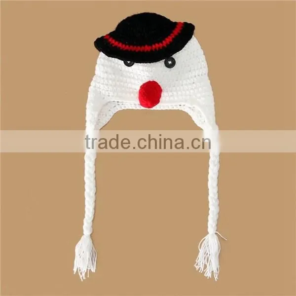 Handmade Funny Newborn Baby Snowman Crochet Hat Pattern photo-4