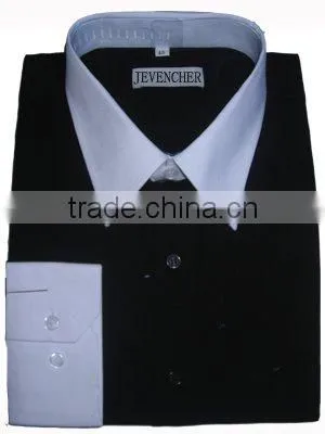 New Products Mens Wedding Business Wear Slim Fit Black Dress Shirts photo-6