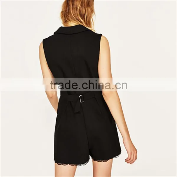 Factory Direct Sales Black Sleeveless Lace Jumpsuit Uniform for Office photo-4