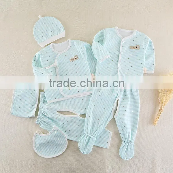 Wholesale Organic Cotton Baby Boy Girl Clothes Set Baby Gift Set Clothes 7 Pcs Baby Clothes Clothing Set photo-2