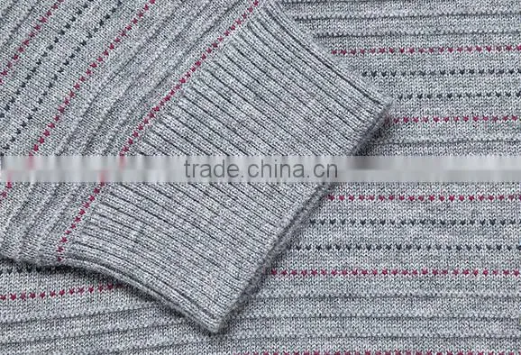 2017 Mans Custom Cashmere Pullover Zipper Open Jacquard Sweater With Low Price photo-5