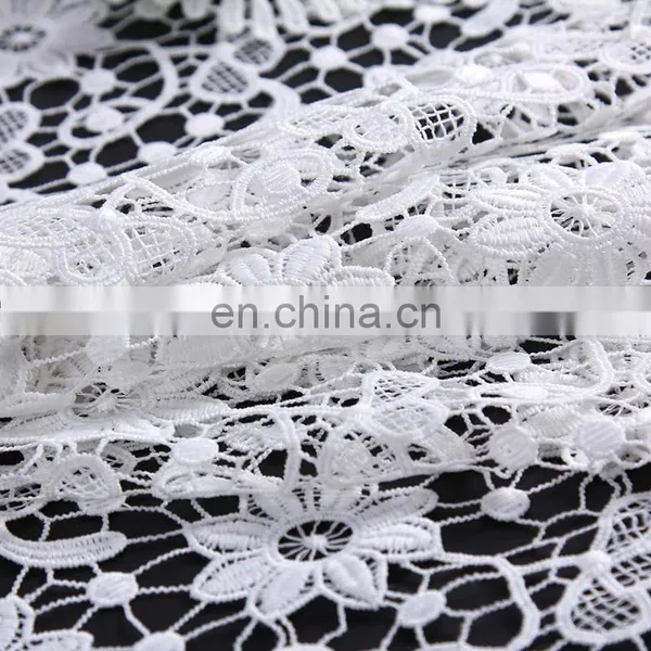 2017 Hot Sale Whtie Milk Silk Flower Embroidery Lace Fabric photo-3