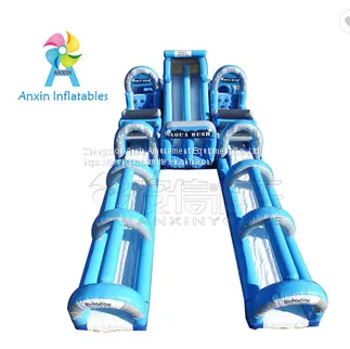 Inflatable Water Slide With Obstacles Aqua Rush HUGE Water Slide Park Combining 5 Module photo-2