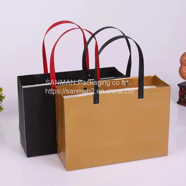 Good Sale 250gsm Art Paper Bag Blue Low Price photo-4