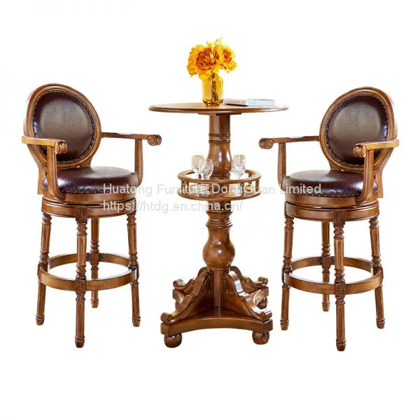 IVSY 7120B American Style Bar Chair Wooden Bar Stool Home Or Commercial Usage 24