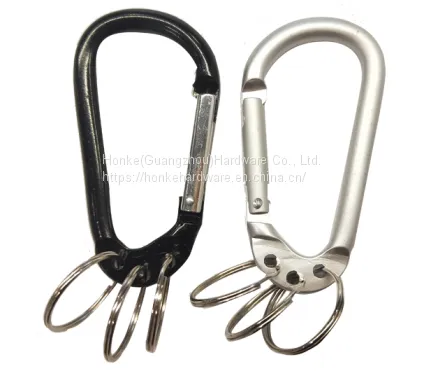 Hot Selling Swivel Spring Snap Hook D Type With Key Ring Colorful Aluminum Snap Hook photo-2