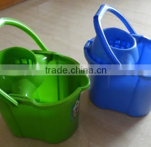 Plastic Cleaning Mop Bucket With Wringer and Wheels photo-2