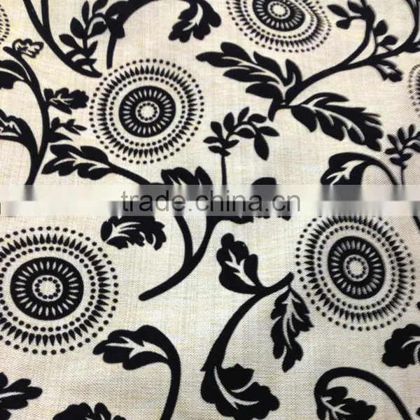 100% Polyester Linen Like Flocked Sofa Fabric