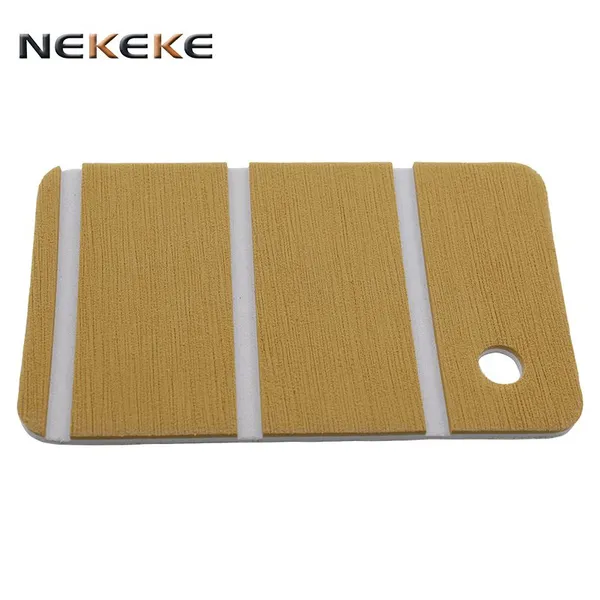 NEKEKE Golden Yellow + White Lines Boat Yacht EVA Deck Foam Sheet Composite Outdoor Decking