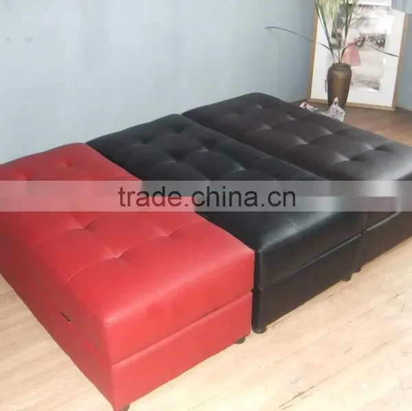 Soho Modern Contemporary Leather Sofa Stool & Ottoman With Storage photo-2