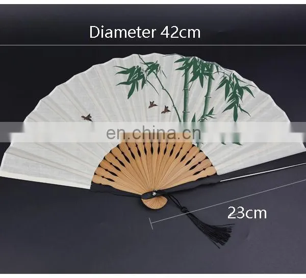 2021 Wholesale Custom Printed Logo Folding High Quality Personalized Bamboo Hand Held Fan photo-5
