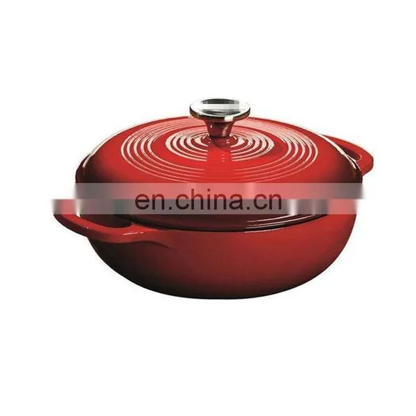 Classic Red Cooking Pot Wholesale Kitchen Enamel Cast Iron Cookware photo-2