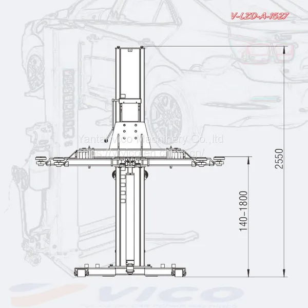 Mobile Hydraulic Single Post Car Lift Machine # V-JZD-A-1527 photo-3