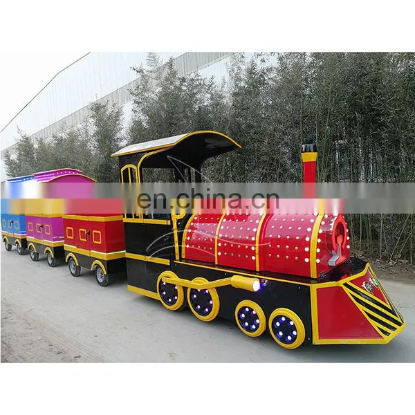 Outdoor Kids Electric Road Small Tourist Trackless Train Sets Factory for Sale photo-4
