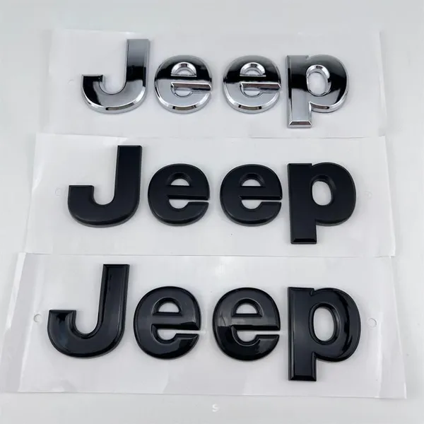 3D Matte Black JEEP Letter Car Stickers ABS Car Badges Plastic Chrome Car Emblem