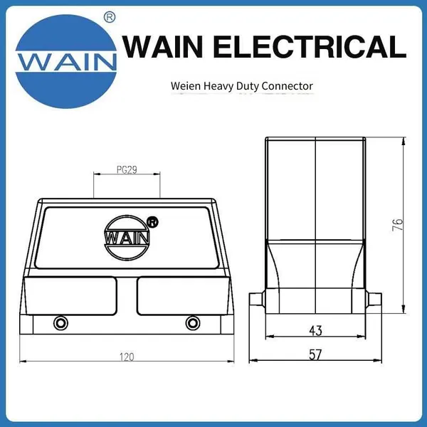 Wain Heavy-duty Connector, Corrosion-resistant, H24b-mteh-4b-pg29, Metal 24b Shell Rectangular Connector, Aviation Plug photo-3