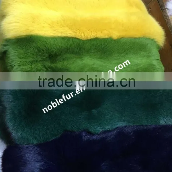 Luxury Raw Tanned Fox Fur Skin Candy Bright Color Fur Fabric Blanket For Clothing Made photo-5