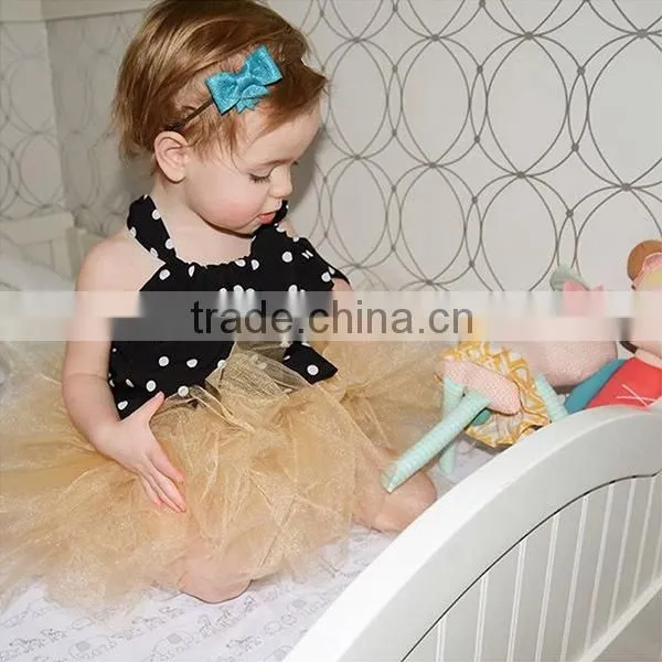 2016 Ins Hot Summer T-shirt Baby Girl Dot Chiffon T-shirt Toddler Girl European Summer Tops Girl Halter Tops photo-3