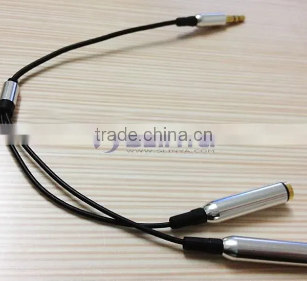 20CM Gold Plated White3.5mm Stereo Audio Y Splitter 1 Female to 2 Male Cable Adapter For Earphone photo-3
