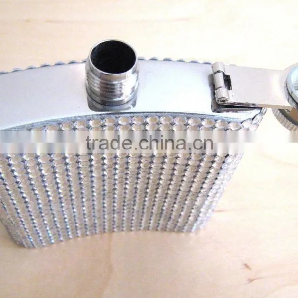 6OZ Rhinestone Stainless Steel Hip Flask photo-4