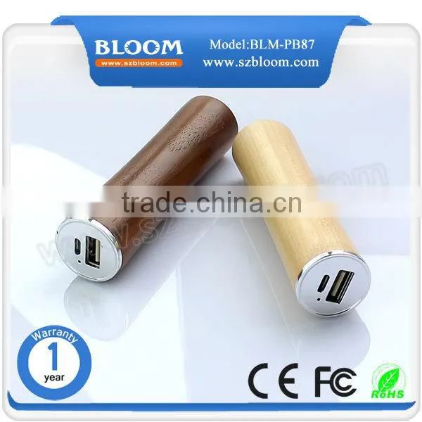 Tube Unique Handy Charger 2600mah ,wholesale Wood Power Bank Gift photo-5
