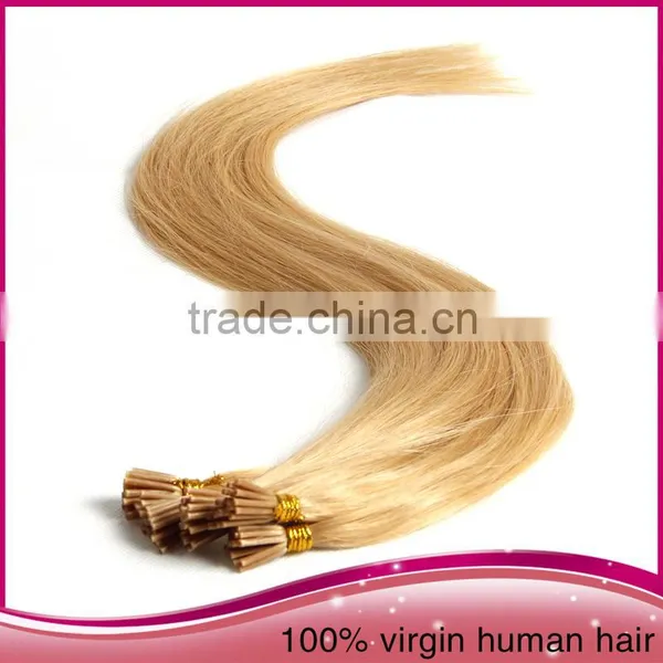 100%Real Brazilian Virgin Human Hair Extension Remy Straight I-tip Stick Hair Extension photo-5