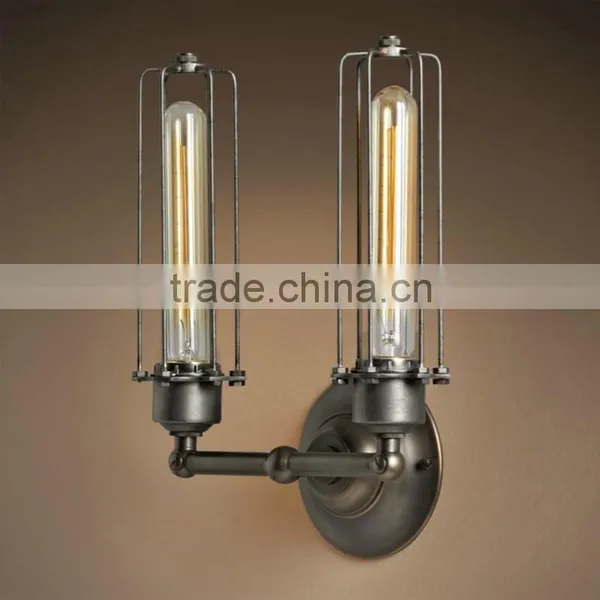 Iron Wall Lamp Vintage Candle Double Light for Home Lighting