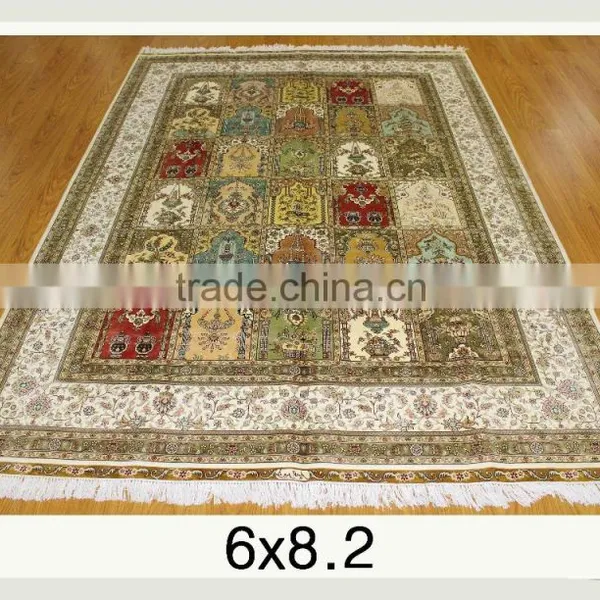 Troditional Design Handmade Silk Rug Hand Knotted Persian Silk Carpets Silk Rugs
