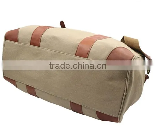Luggage Duffle Bag Leather Vintage Military Canvas Travel Bags photo-2
