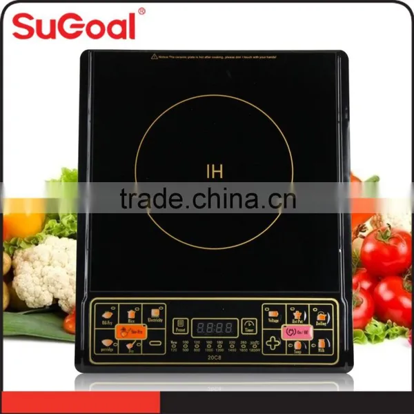 220V Copper Coil Black Glass Crystal Electric Induction Oven photo-2