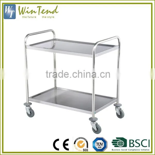 Commercial 2 Tier Stainless Steel Heavy Duty Catering Trolley on Wheels photo-4