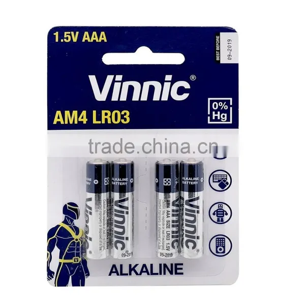 AAA Am4 Lr03 0% Mercury Alkaline Dry Battery Toys Remote Control Use photo-3