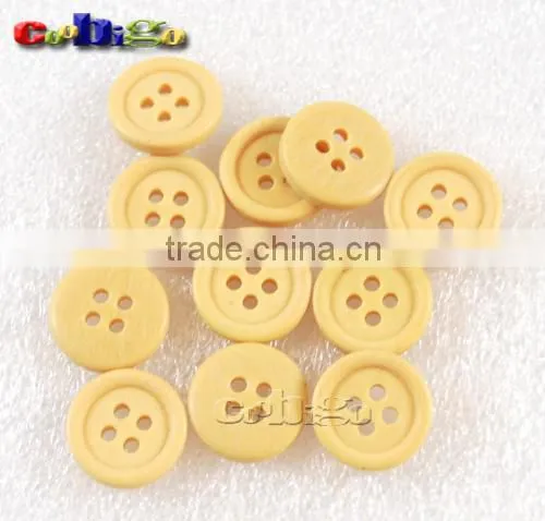 15mm(24L)Dia Imitation Wood Resin Buttons 4 Holes Sewing Craft DIY Accessories For Hap Bag Shoe Garment #FLN003-15A photo-3