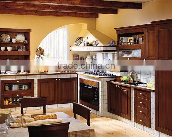 Wooden Kitchen Cabinet With Timber Doors
